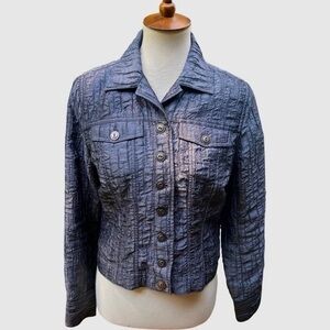 Chico’s silver button up jacket
